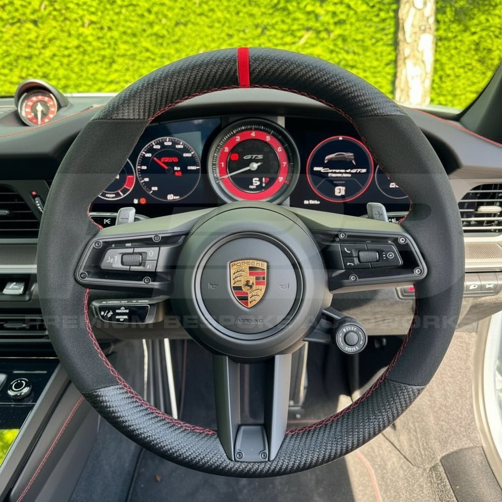 992 GTS Sport 2022 NON-heated Dark grey ALCANTARA centre stripe RED stitching