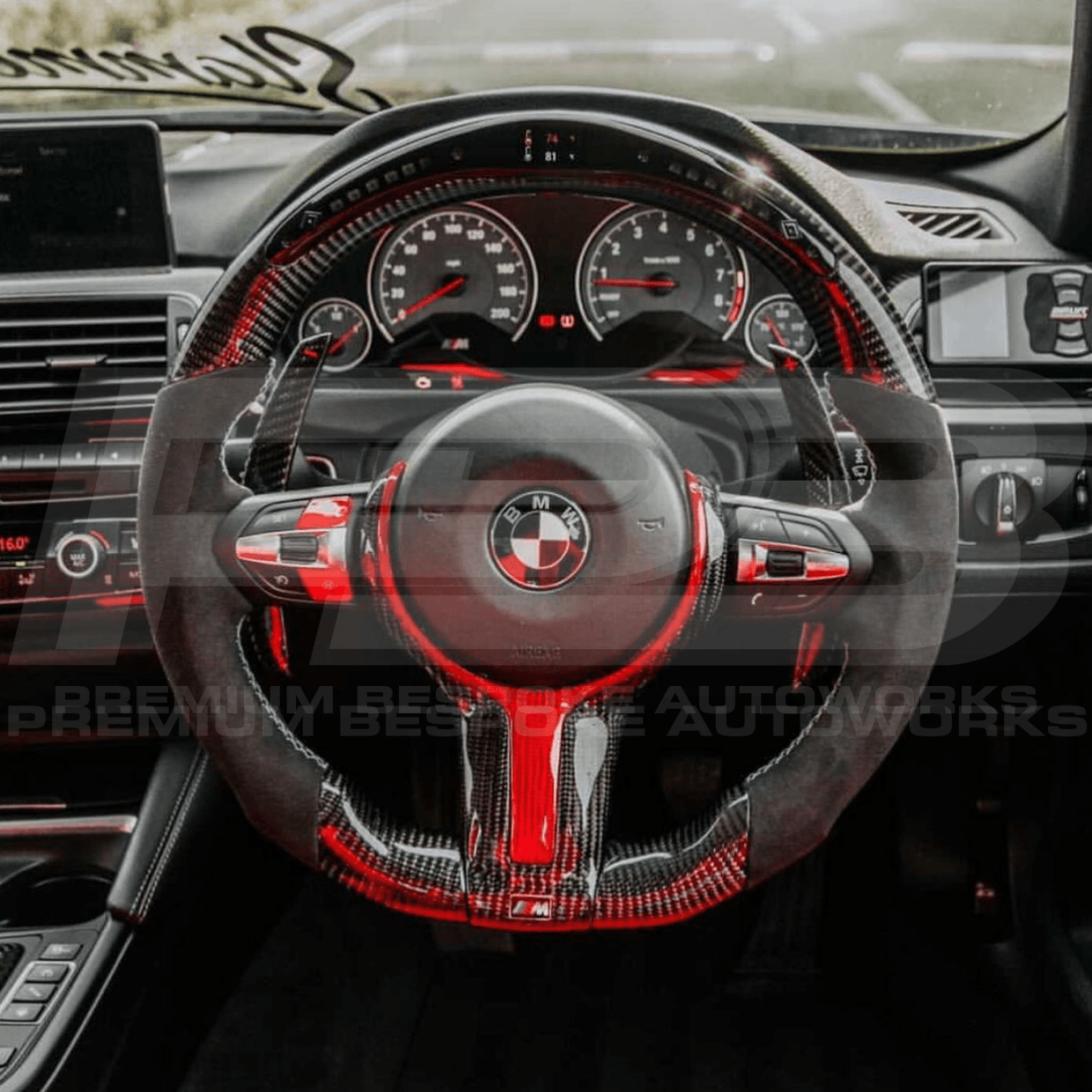 BMW custom steering wheel, hand-finished to order by Premium Bespoke AutoWorks