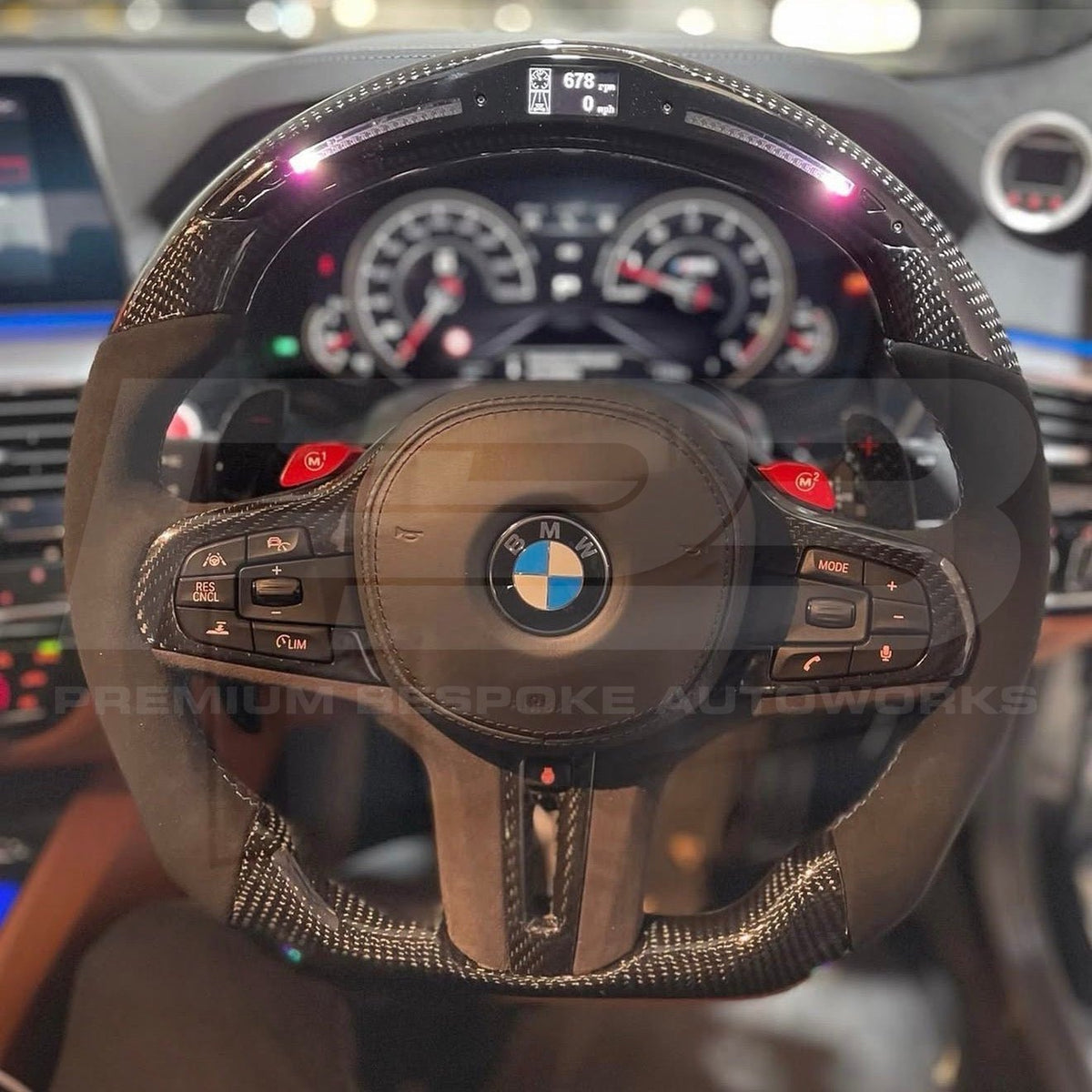 BMW F90 M5 Carbon fibre LED steering wheel