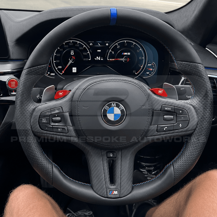 BMW F90 M5 Custom steering wheel in smooth and perforated leather