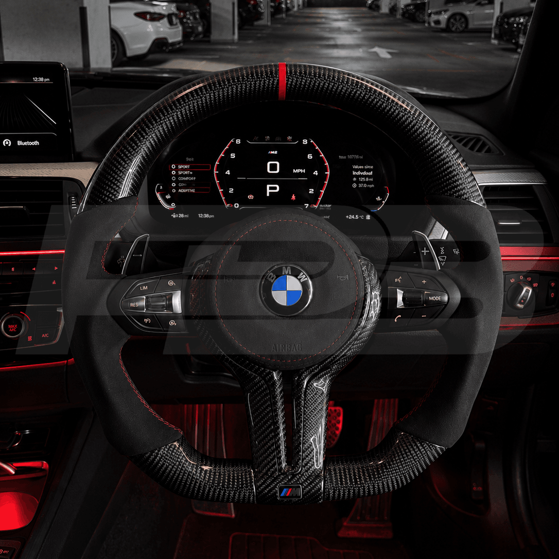 BMW M2 F87 Carbon fibre Steering Wheel with black alcantara grips