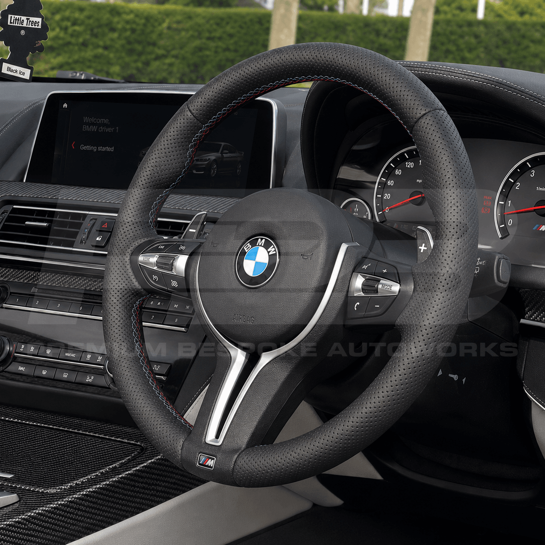 BMW M6 F12 Custom Steering wheel in black alcantara
