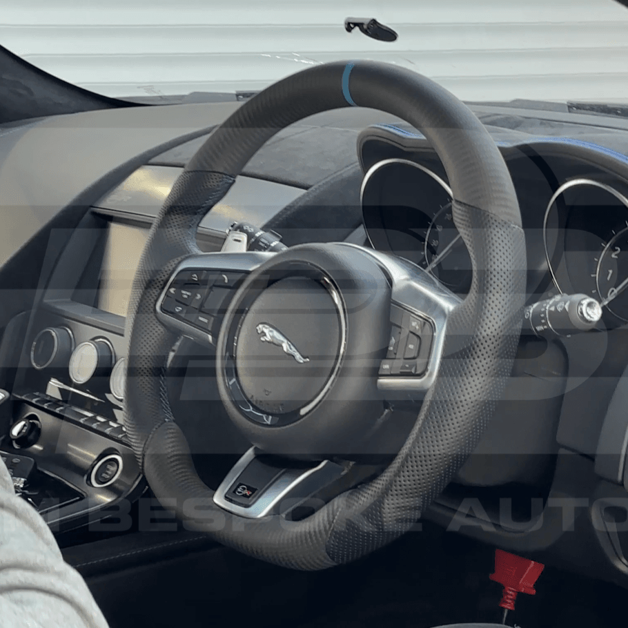 Jaguar F-Type Custom Steering Wheel fitted in vehicle