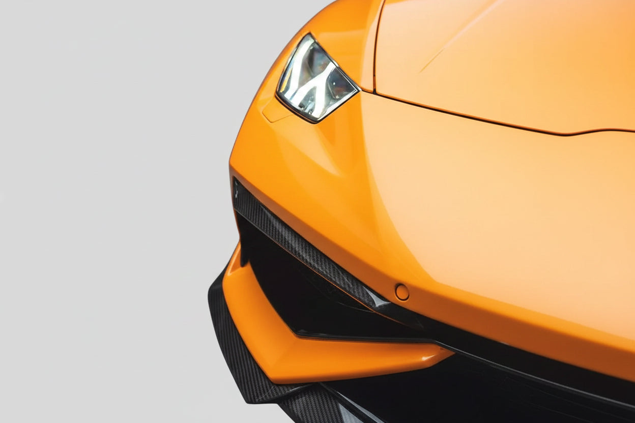 Lamborghini Huracan Carbon Fibre Front Bumper Trim close up image