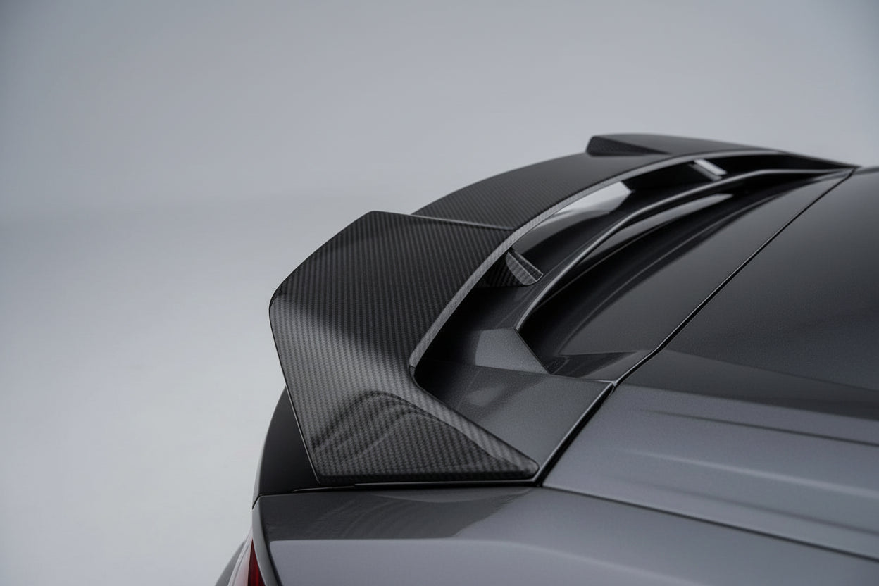 Lamborghini Urus carbon fibre rear spoiler on vehicle