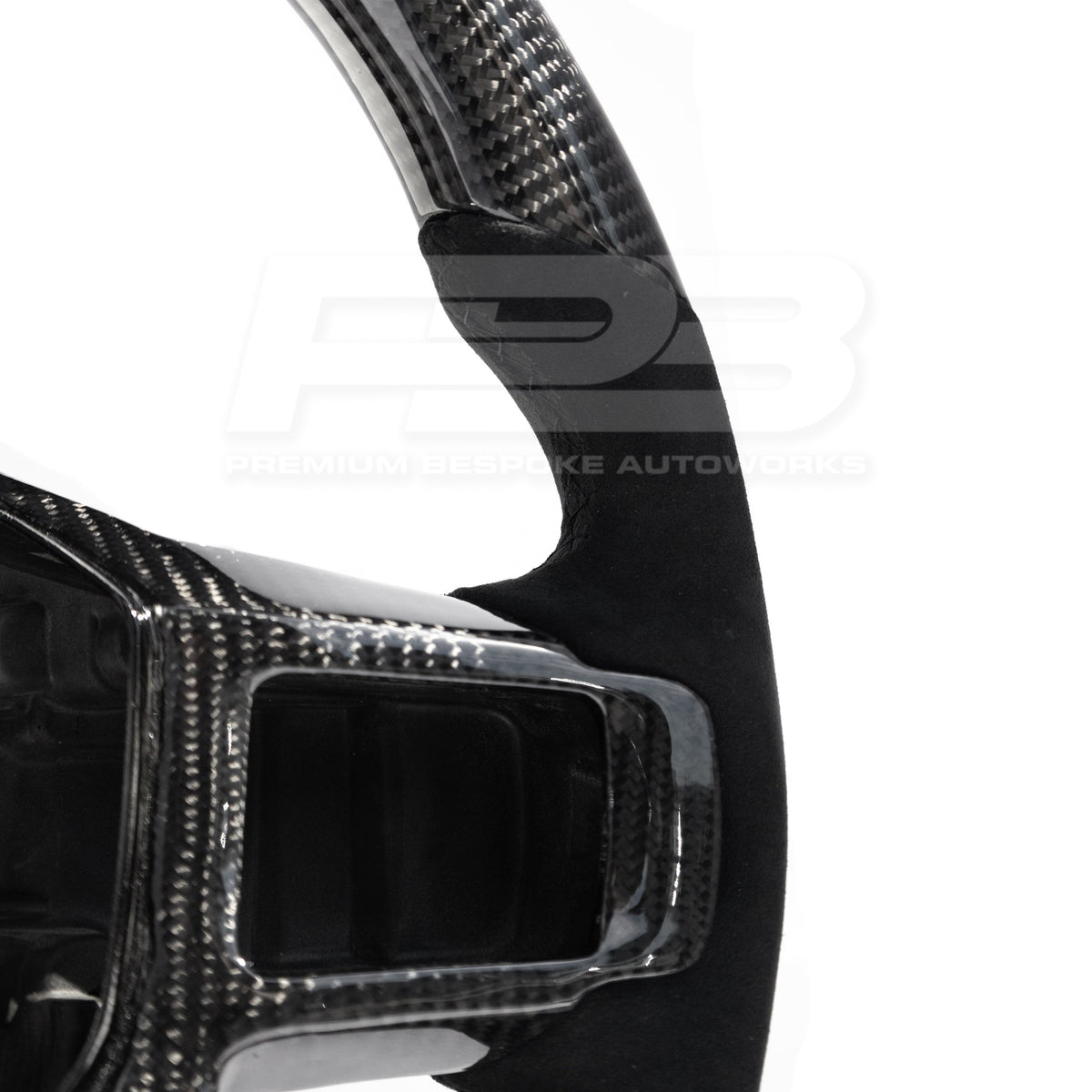 Land Rover Defender L663 Carbon Fibre Steering Wheel Close Up Upholstery Image
