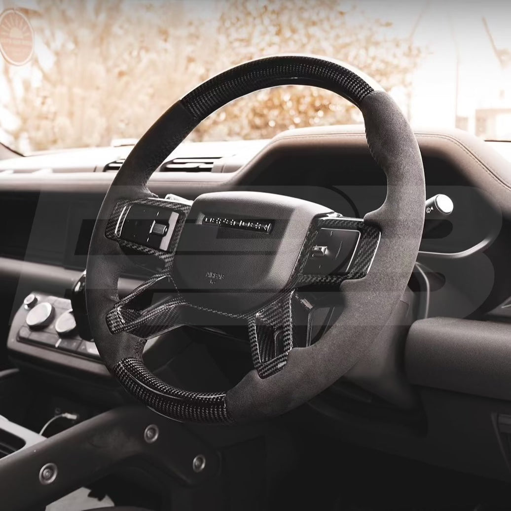 Land Rover Defender Custom Steering Fitted in vehicle