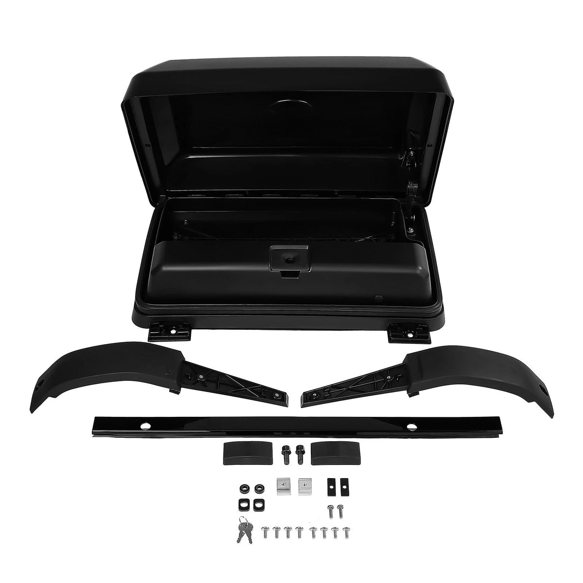 Land Rover Defender L663 Side Storage Box In Gloss Black Product kit contents image