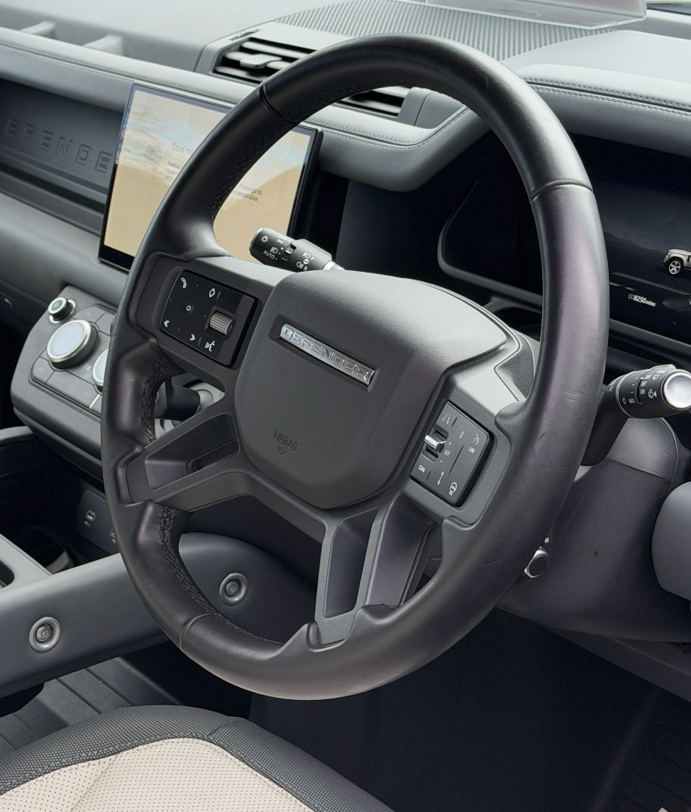 Land Rover defender L663 steering wheel with dark grey trim