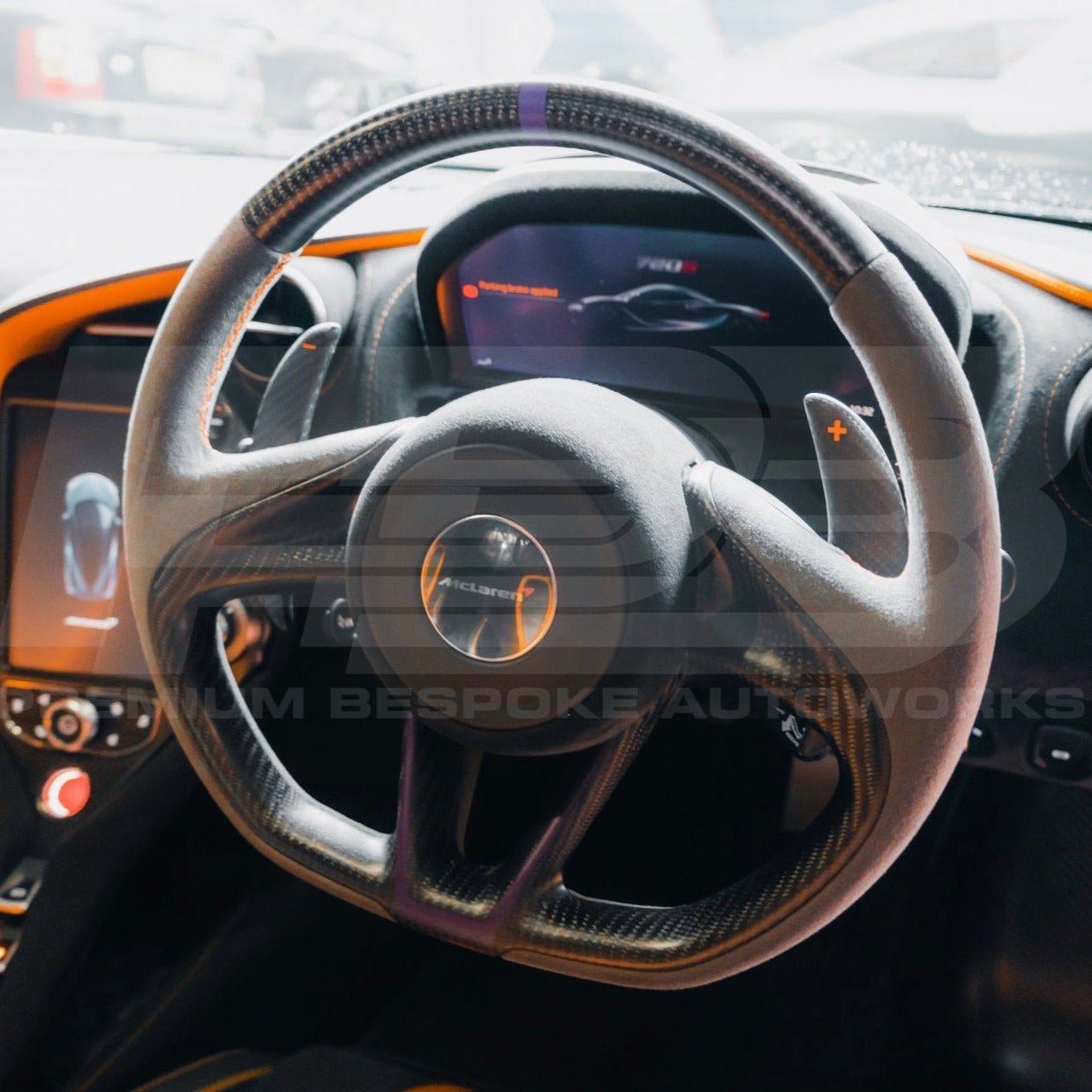 Mclaren 720s Custom Steering Wheel inside vehicle
