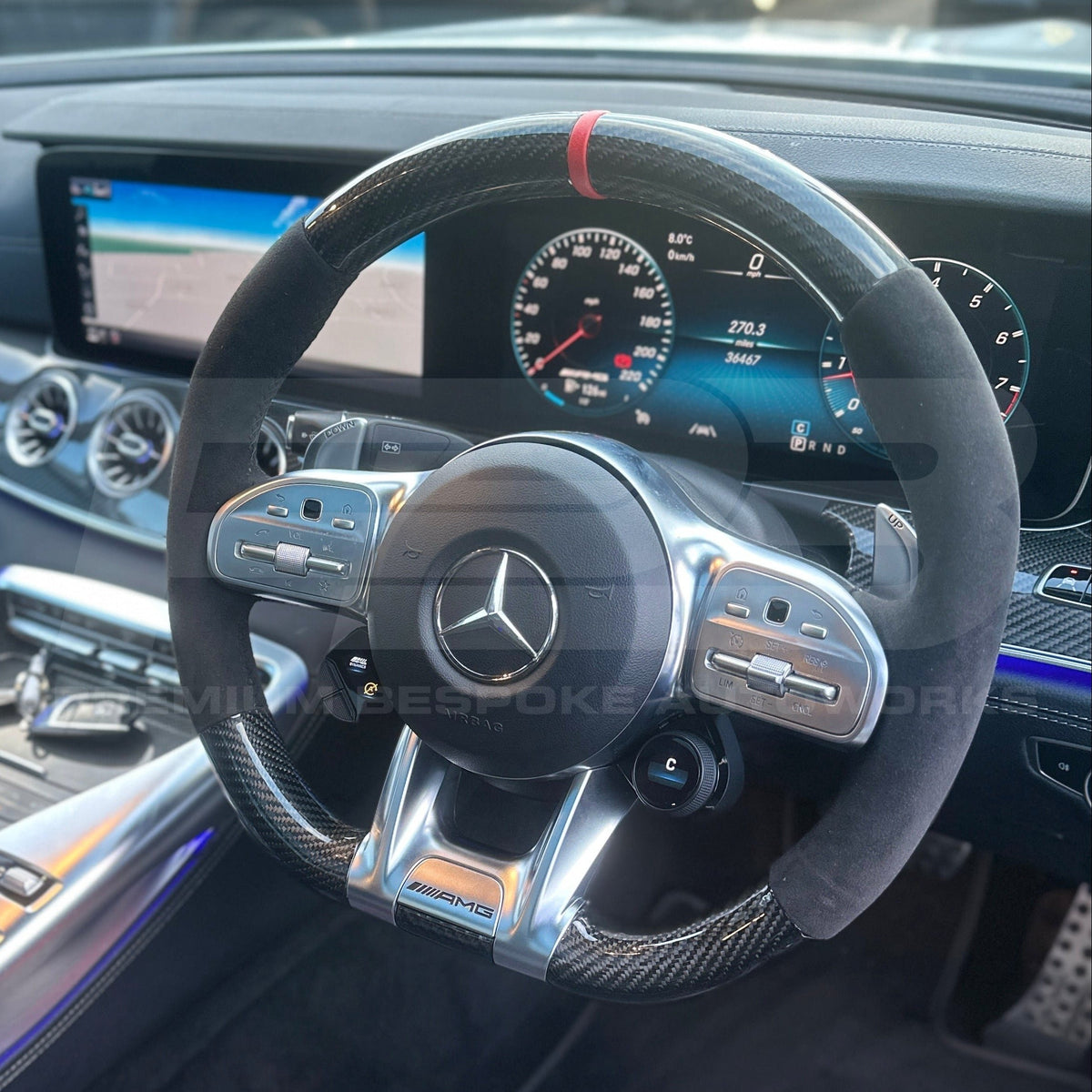 Mercedes AMG GT 63 S AMG Carbon Fibre Steering Wheel with black alcantara grips