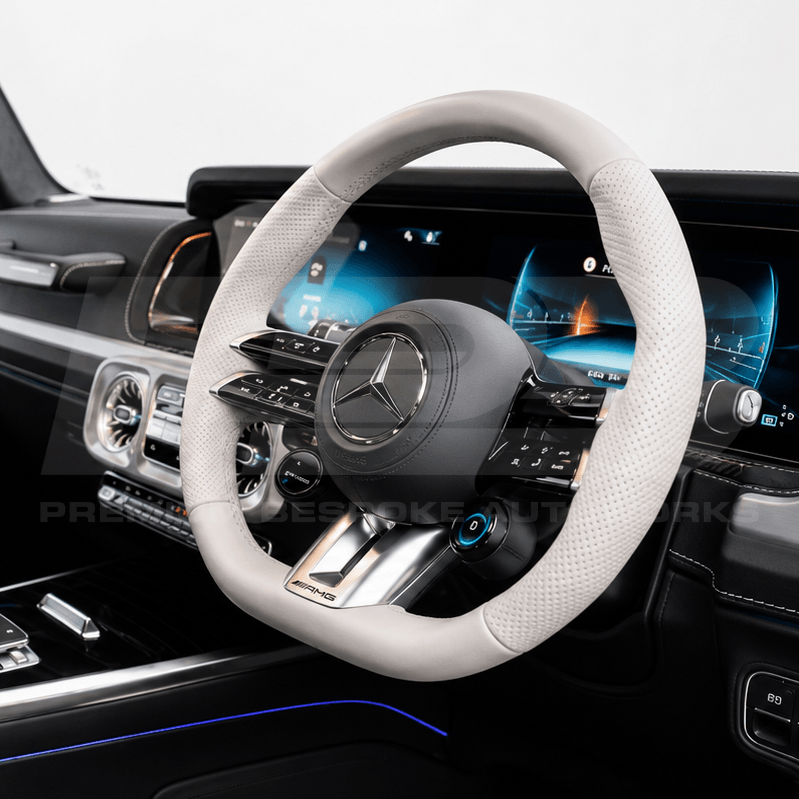 mercedes g63 amg w464 custom steering wheel in crema leather