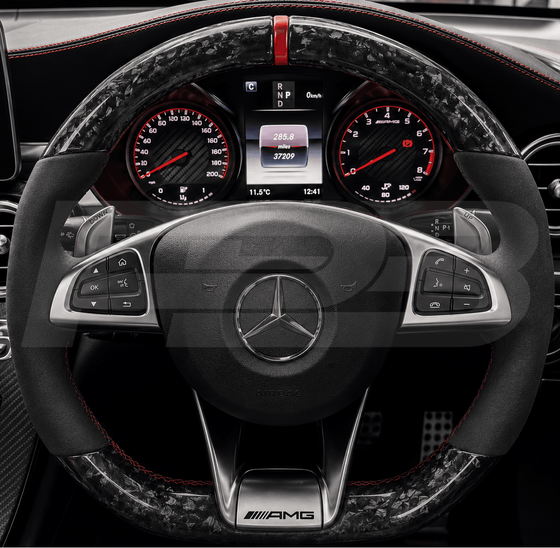mercedes glc c63 amg x253 custom steering wheel in forged carbon fibre