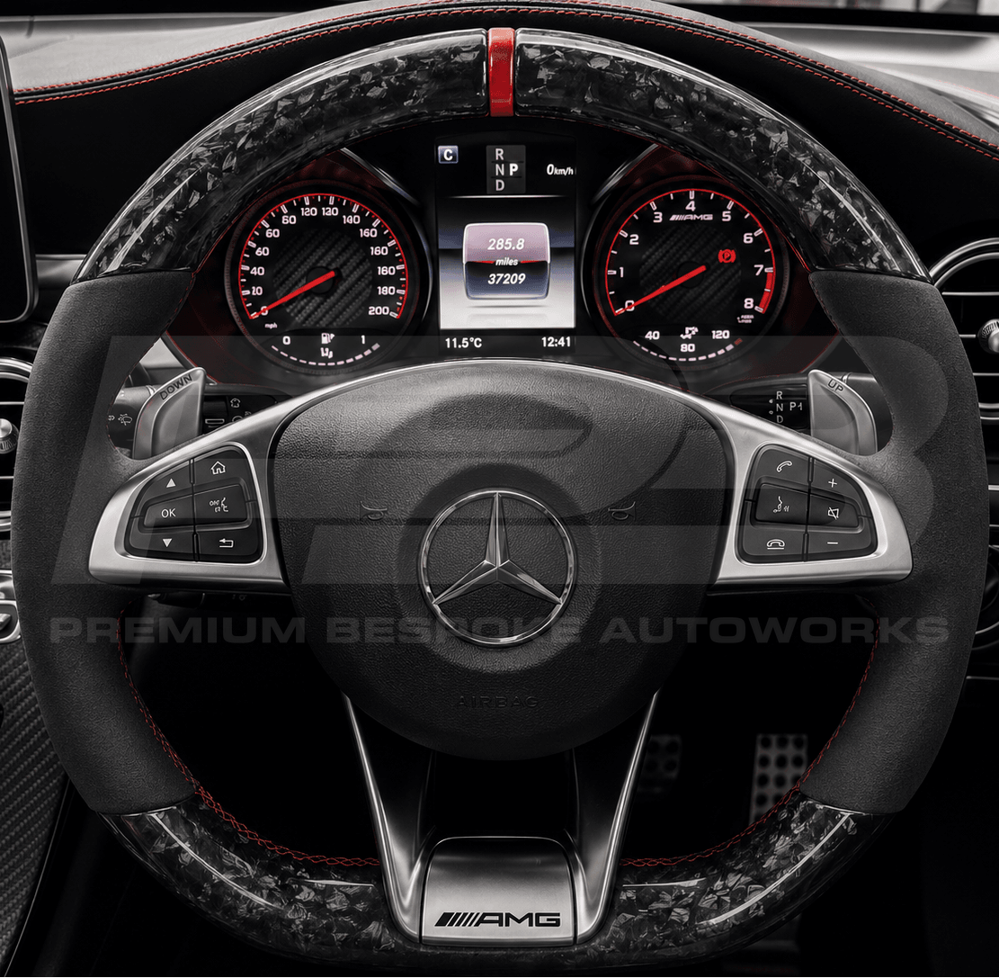 mercedes glc c63 amg x253 custom steering wheel in forged carbon fibre