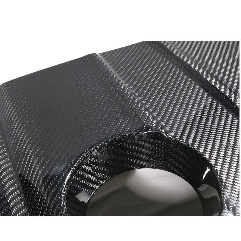 Toyota Supra A90 B58 Carbon Fibre Engine Cover close up image on white background