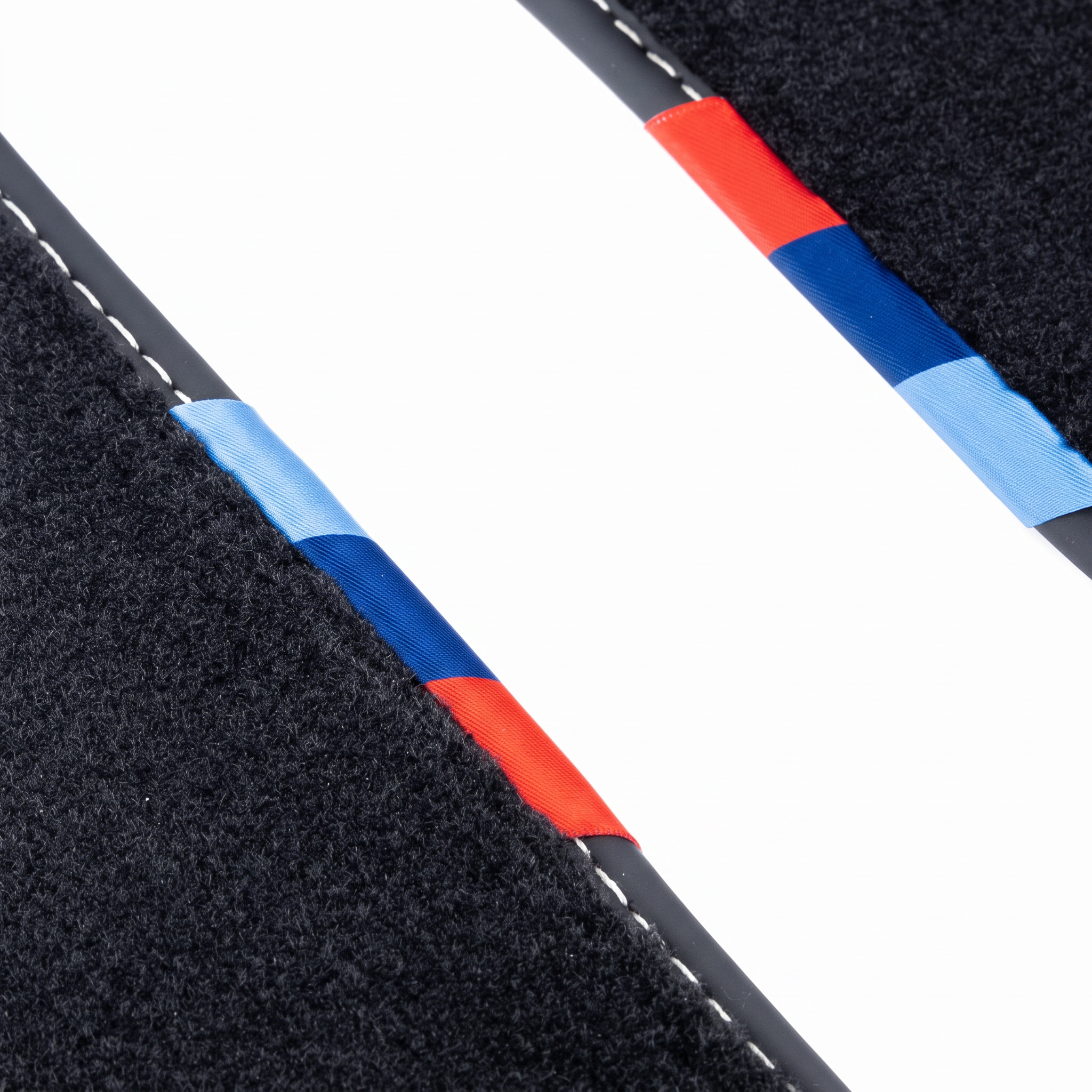 BMW 5 Series G60 & M5 G90 genuine M Performance floor mat M-stripe ribbon detail
