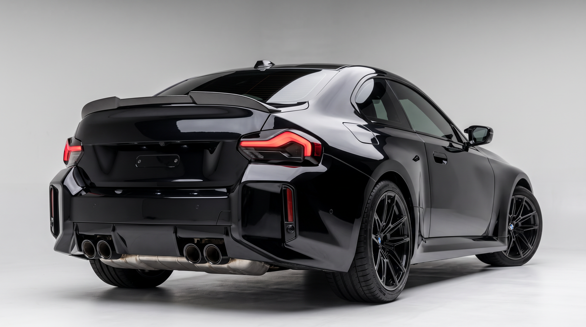 BMW M2 G87 & M240i G42 rear reverse light tint overlay fitted to a gloss black 2 Series - Premium Bespoke AutoWorks