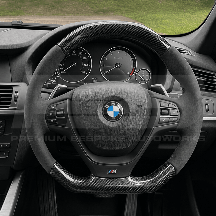 BMW custom steering wheel, hand-finished to order by Premium Bespoke AutoWorks