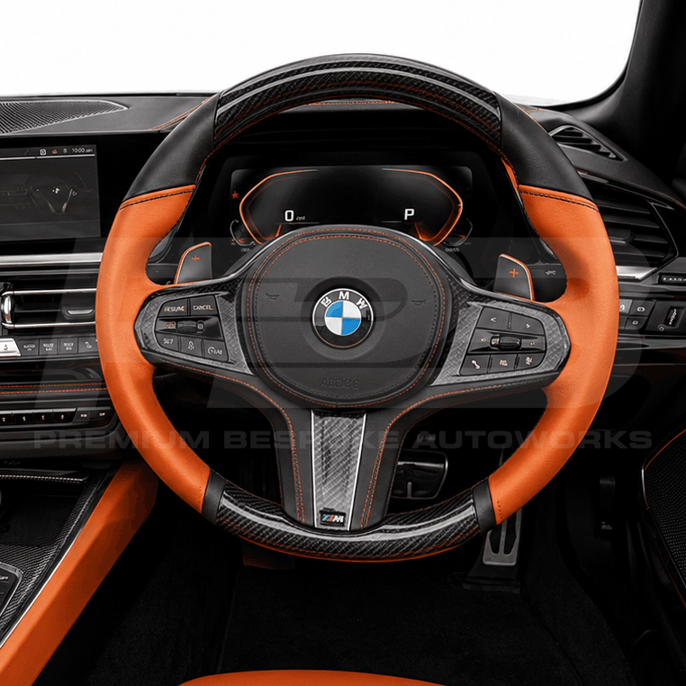 BMW custom steering wheel, hand-finished to order by Premium Bespoke AutoWorks