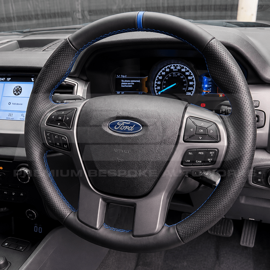 Ford custom steering wheel, hand-finished to order by Premium Bespoke AutoWorks