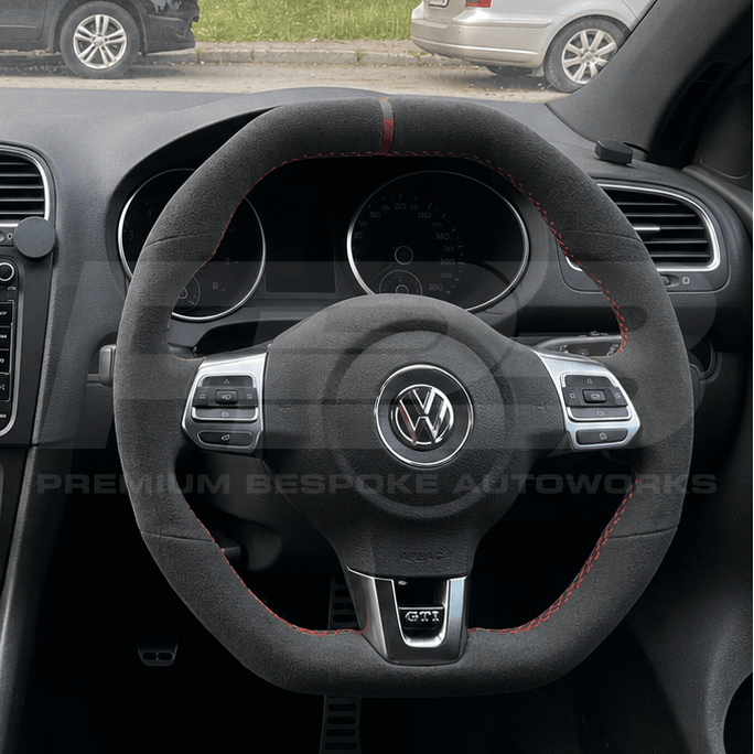 Volkswagen Golf GTI and Golf R custom steering wheel, hand-finished by Premium Bespoke AutoWorks
