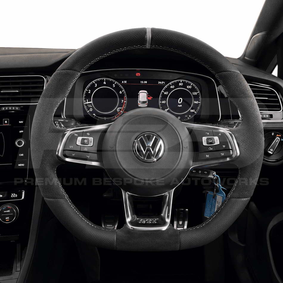 Volkswagen Golf GTI and Golf R custom steering wheel, hand-finished by Premium Bespoke AutoWorks