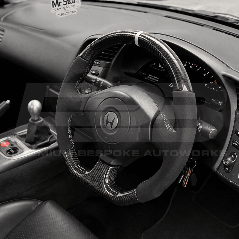 Honda S2000 AP1 AP2 custom steering wheel in gloss carbon fibre, built to order by Premium Bespoke AutoWorks