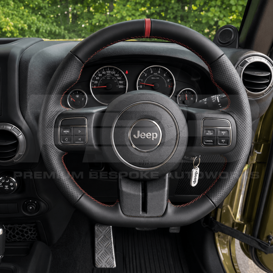 Jeep custom steering wheel, hand-finished to order by Premium Bespoke AutoWorks