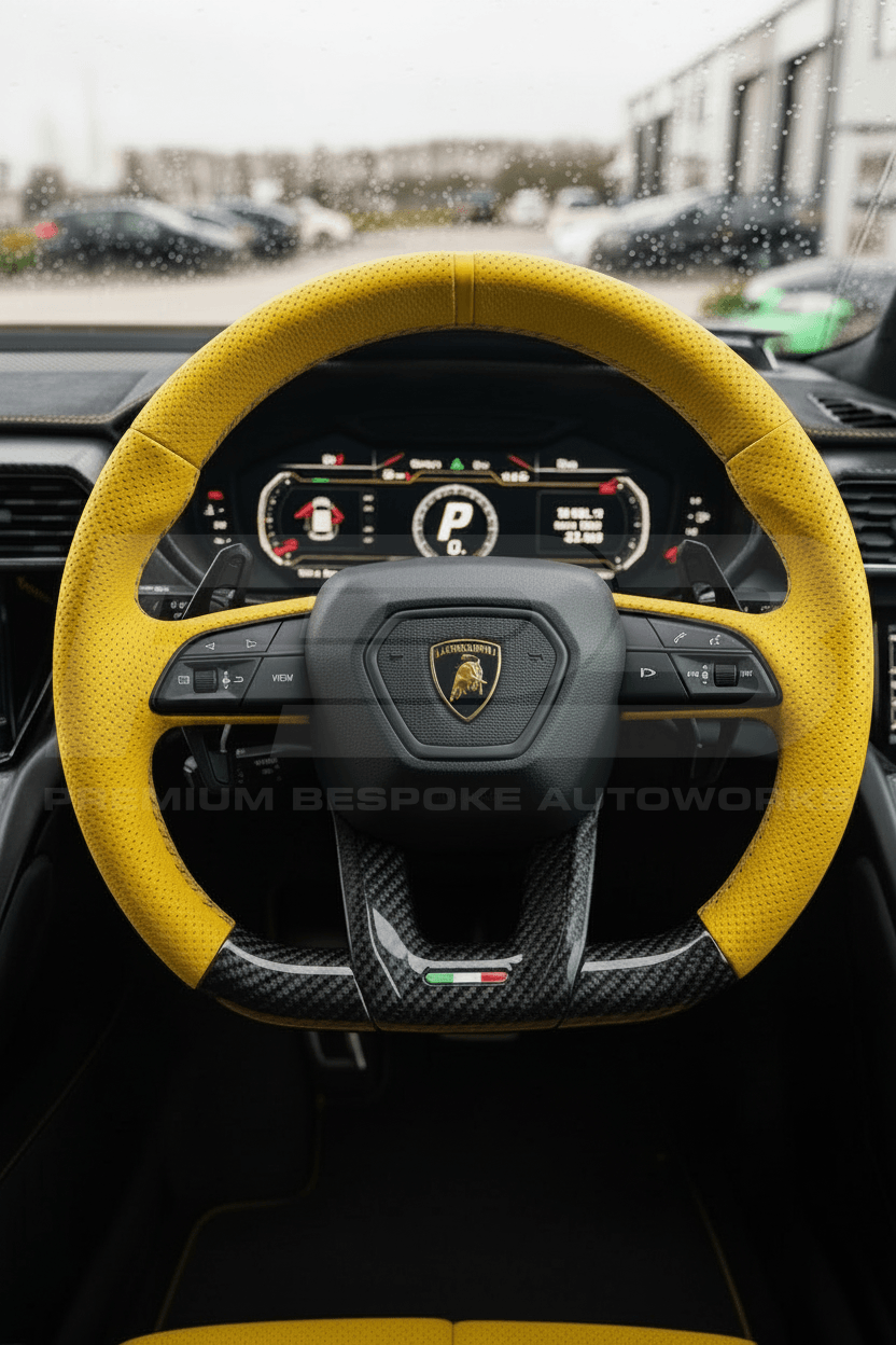 lamborghini urus matte carbon fibre steering wheel