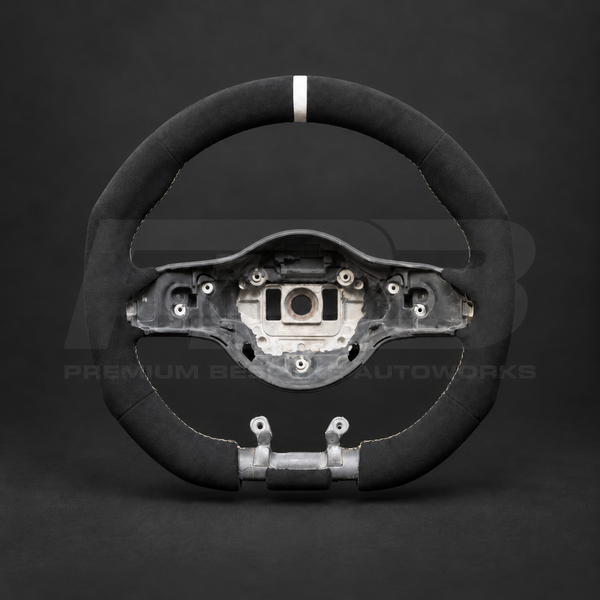 Mercedes-AMG C63 W205 Facelift Steering Wheel, Full Black Alcantara with White Stripe, Customer Build