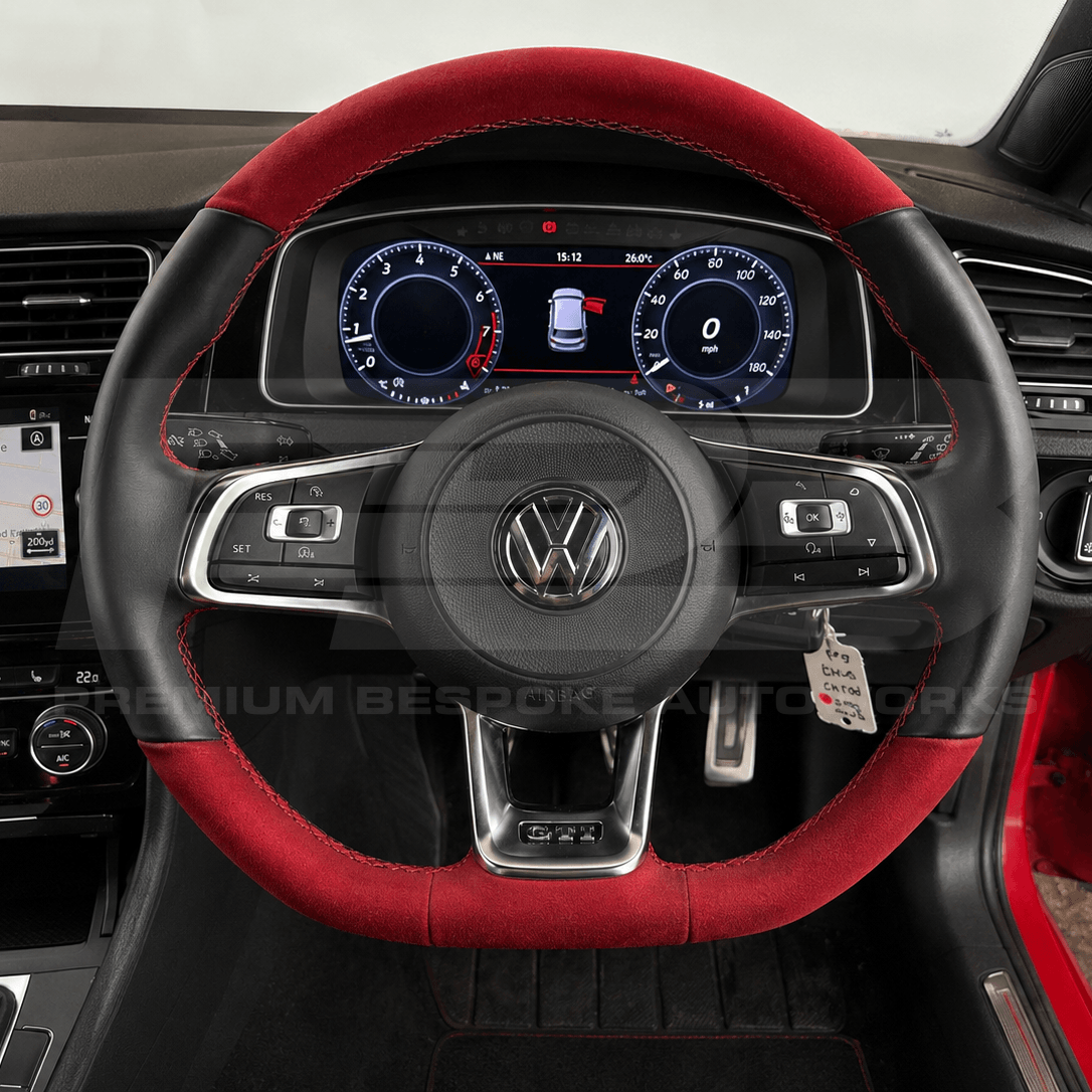Volkswagen Golf GTI and Golf R custom steering wheel, hand-finished by Premium Bespoke AutoWorks