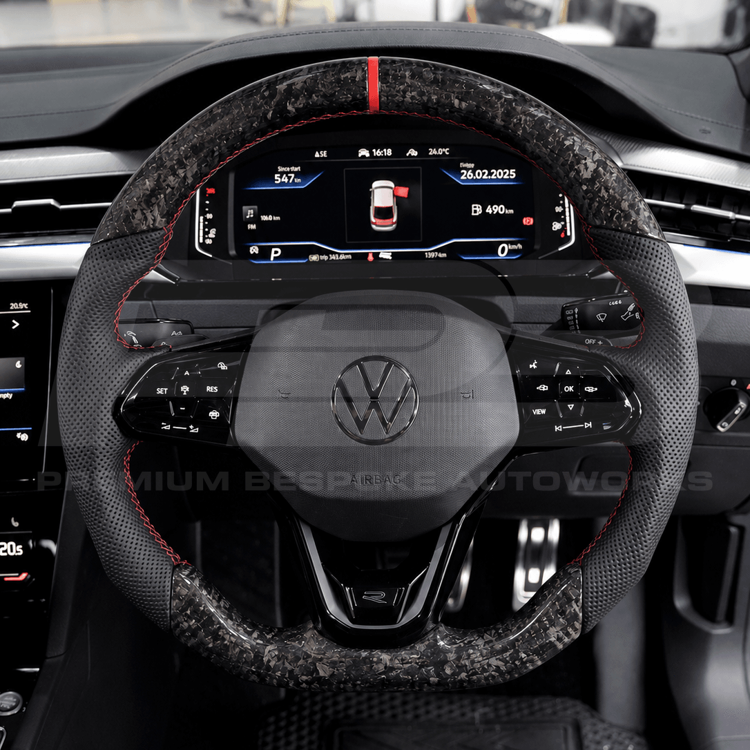 FORGED CARBON FIBRE VW GOLD MK8 STEERING WHEEL