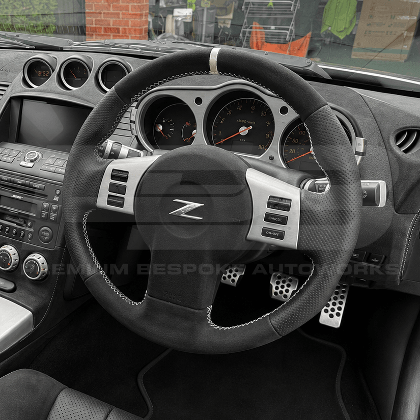 Nissan custom steering wheel, hand-finished to order by Premium Bespoke AutoWorks