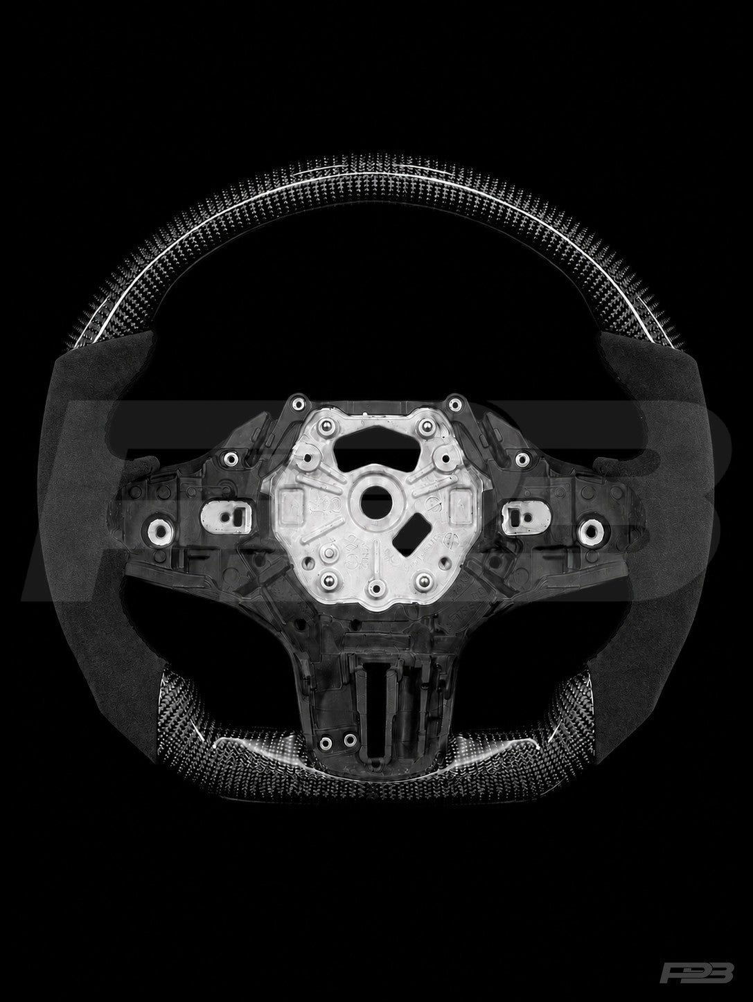 PBAW BMW M4 G82 Carbon Alcantara steering wheel — Exposed Black stitching