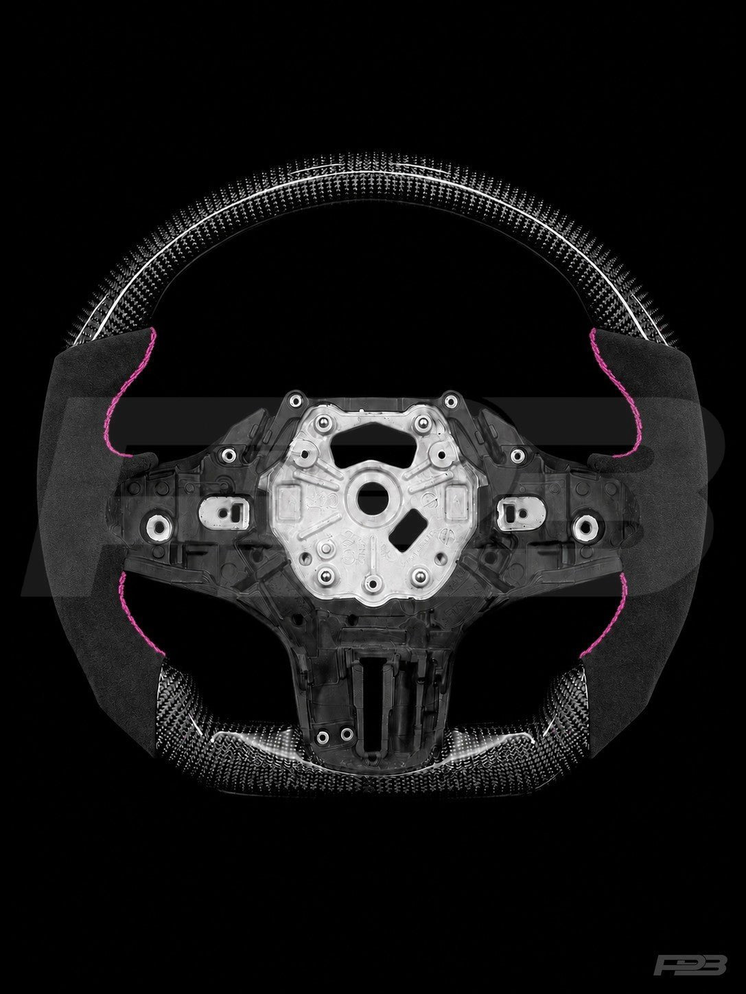 PBAW BMW M4 G82 Carbon Alcantara steering wheel — Exposed Pink stitching