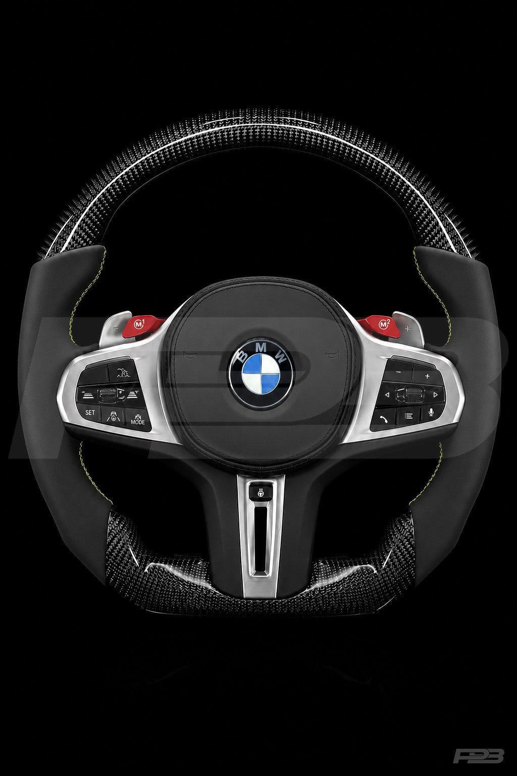 PBAW BMW M4 G82 Carbon Sport steering wheel — Complete Lime stitching