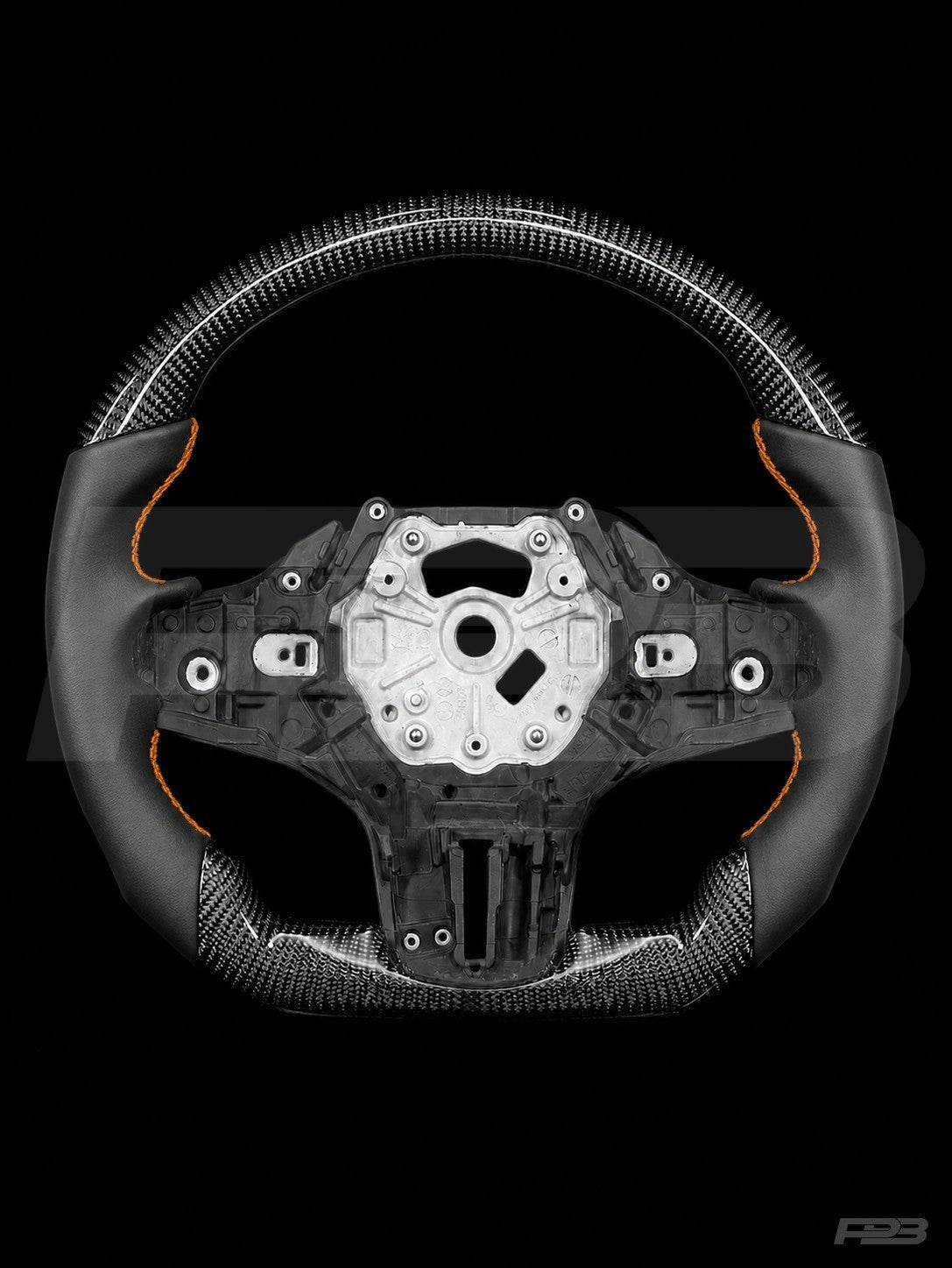 PBAW BMW M3 G80 Carbon Sport steering wheel — Exposed Orange stitching