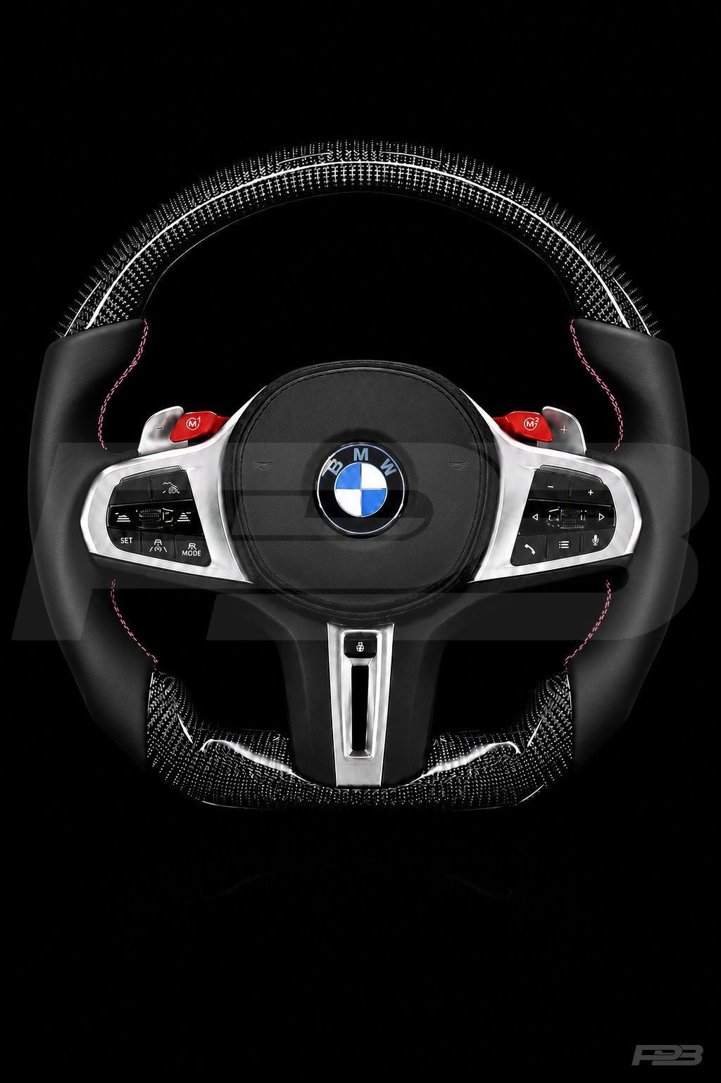 PBAW BMW M3 G80 Carbon Sport steering wheel — Complete Pink stitching