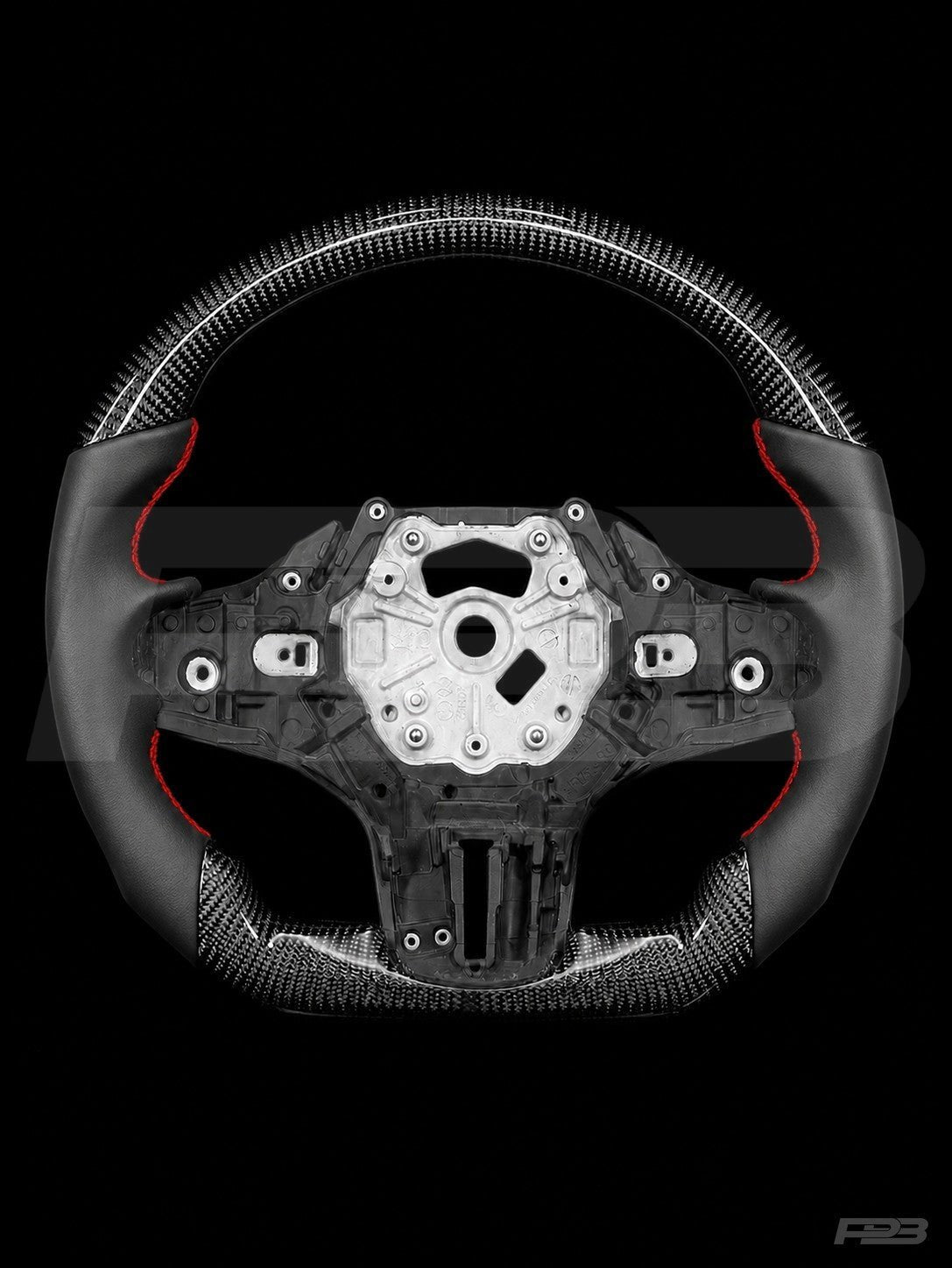 PBAW BMW M3 G80 Carbon Sport steering wheel — Exposed Red stitching