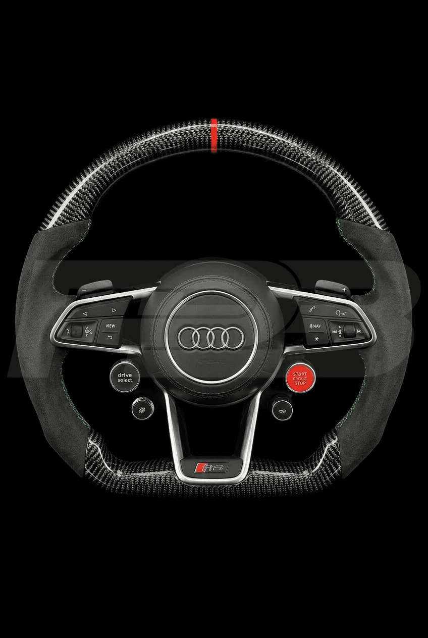 Audi R8 Carbon Alcantara — complete view, Green stitching