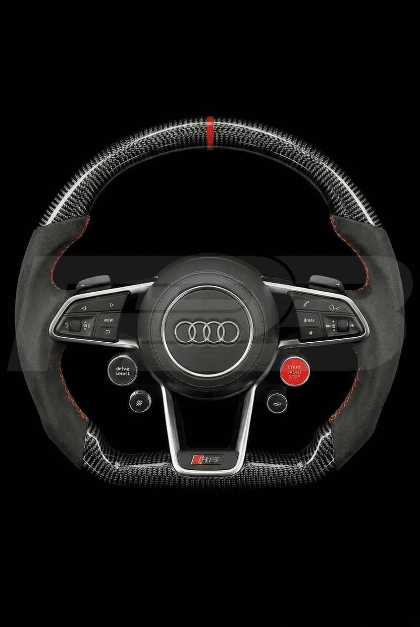 Audi R8 Carbon Alcantara — complete view, Orange stitching