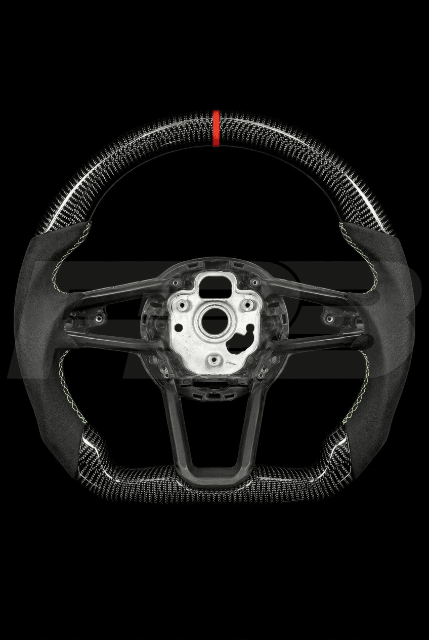 Audi R8 Carbon Alcantara — exposed view, Red stitching