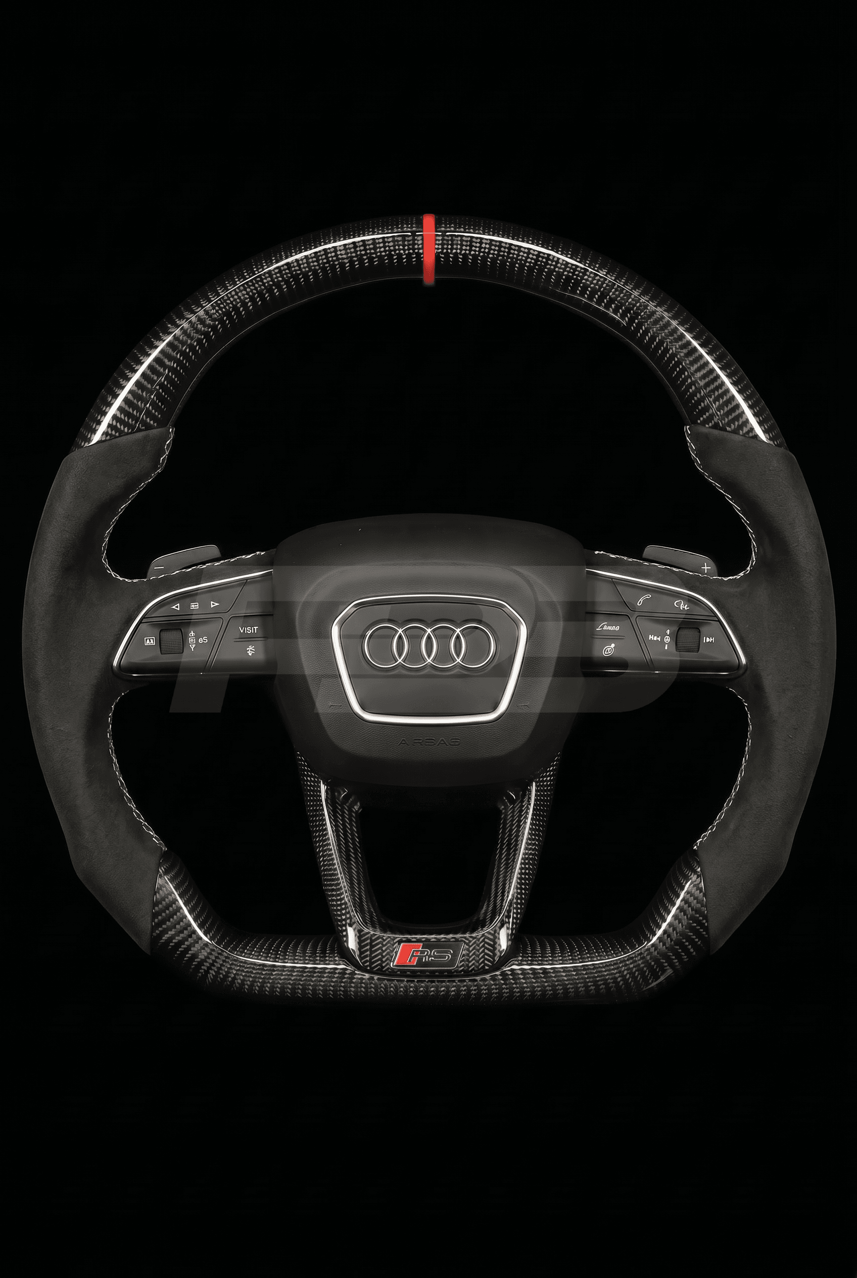 Audi RS Q8 Carbon Alcantara — complete view, White stitching
