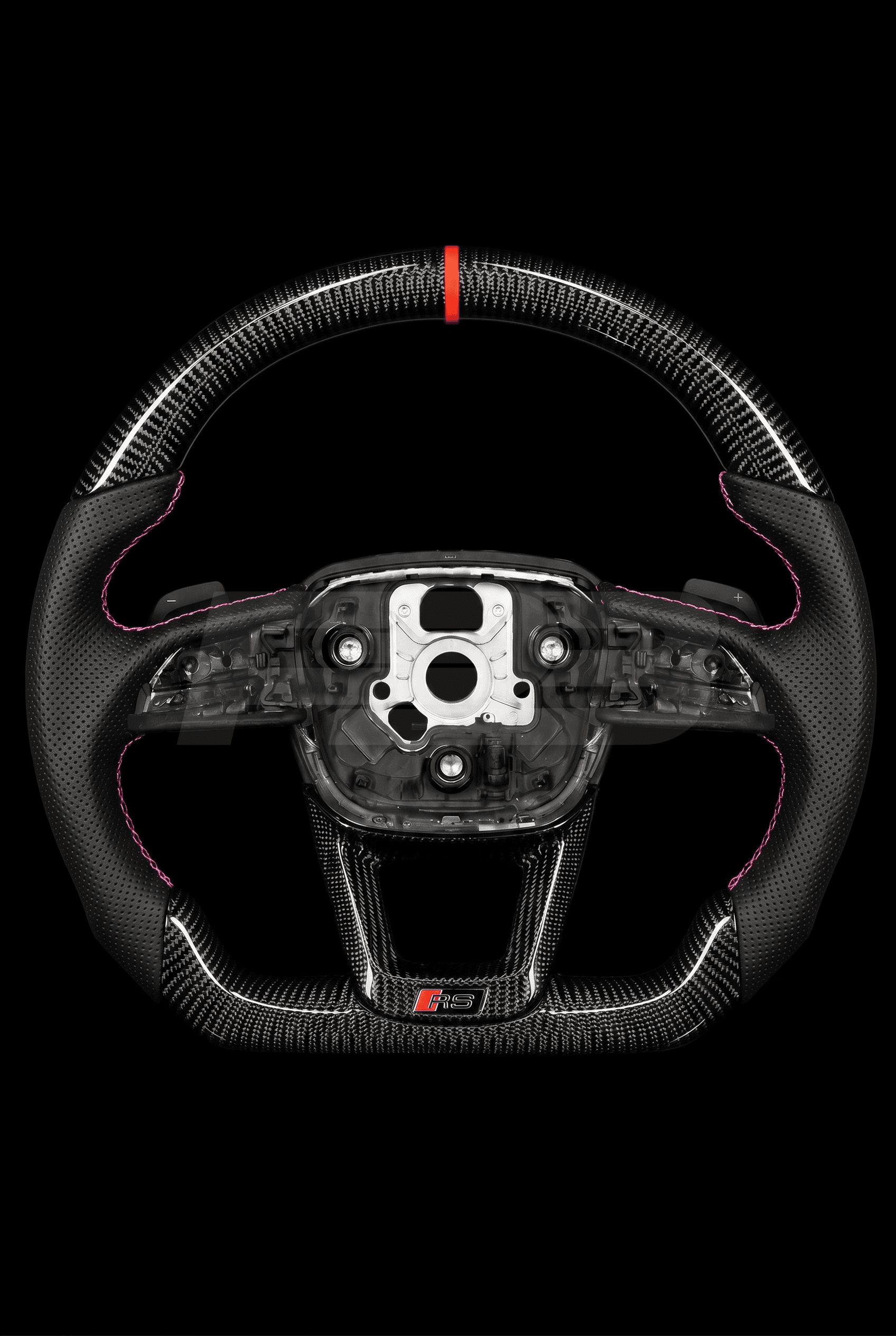 Audi RS Q8 Carbon Perf — exposed view, Brown stitching