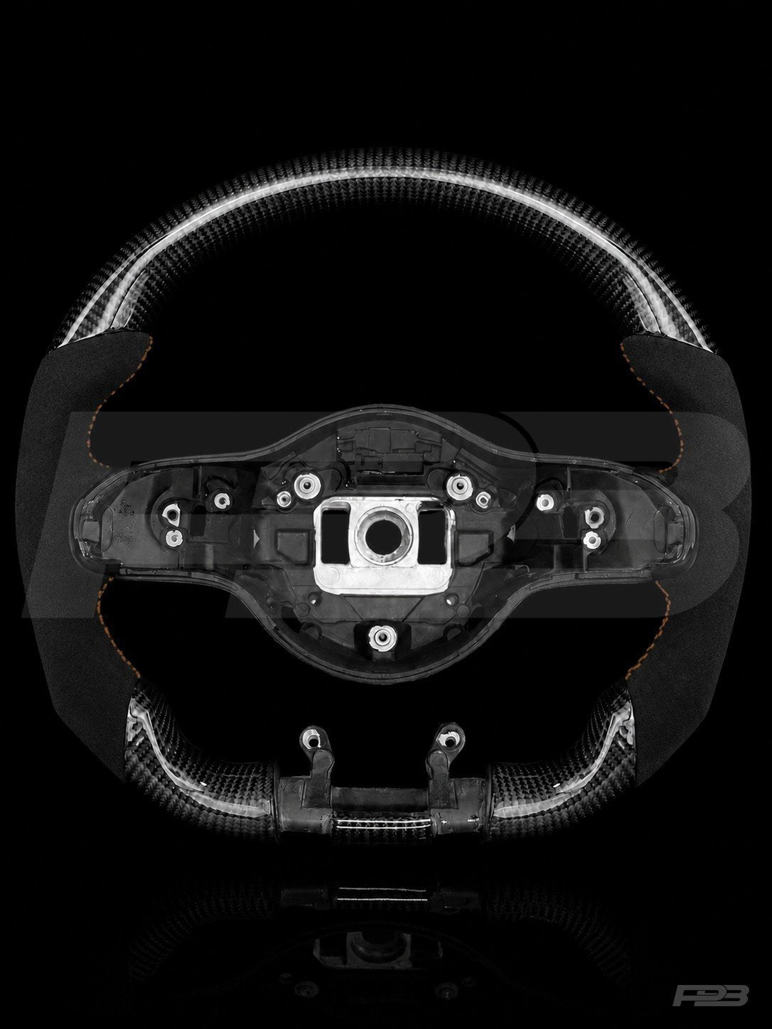 PBAW Mercedes-AMG C63 W205 Facelift Carbon Alcantara steering wheel — Exposed Brown stitching