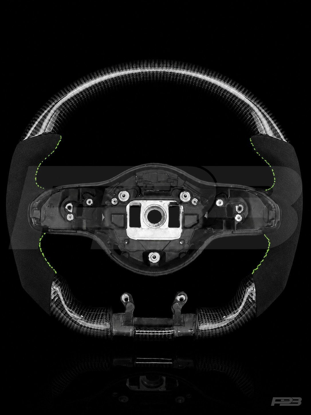 PBAW Mercedes-AMG C63 W205 Facelift Carbon Alcantara steering wheel — Exposed Lime stitching
