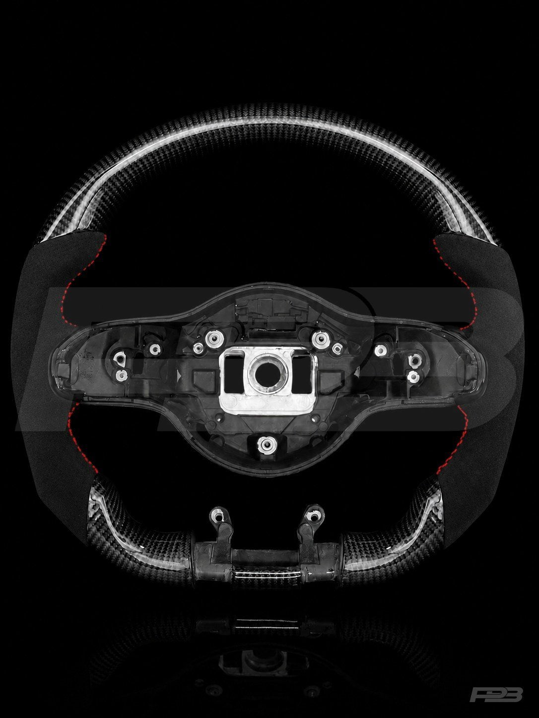 PBAW Mercedes-AMG C63 W205 Facelift Carbon Alcantara steering wheel — Exposed Red stitching