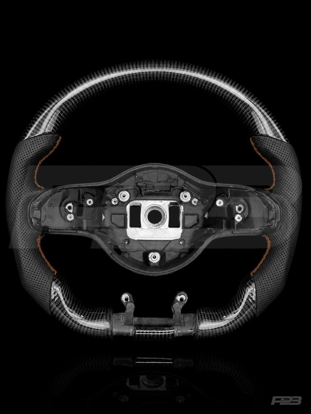 PBAW Mercedes-AMG C63 W205 Facelift Carbon Perforated steering wheel — Exposed Brown stitching