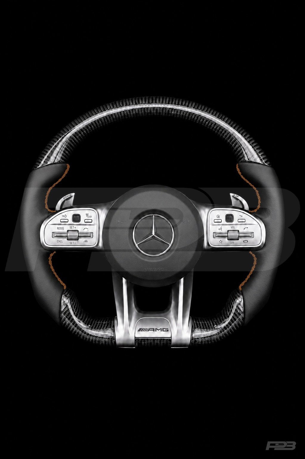 Mercedes C63 W205 Facelift Carbon Sport — complete view, Brown stitching