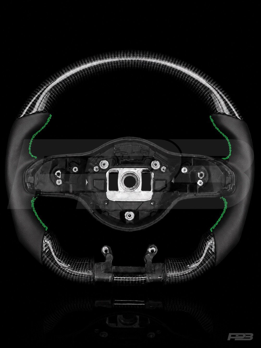 Mercedes C63 W205 Facelift Carbon Sport — exposed view, Green stitching